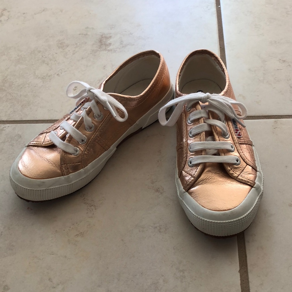 Superga rose gold metallic sneakers